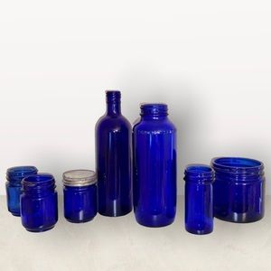 Vintage Cobalt Blue Glass Jars
